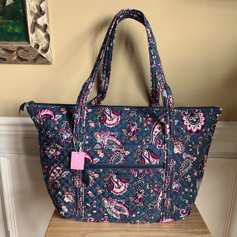 NWT VERA BRADLEY MILLER TRAVEL BAG ~ FELICITY PAISLEY ~ Trolley Sleeve ~ Roomy